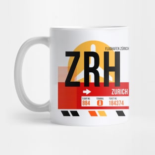 Zurich (ZRH) Airport // Sunset Baggage Tag Mug